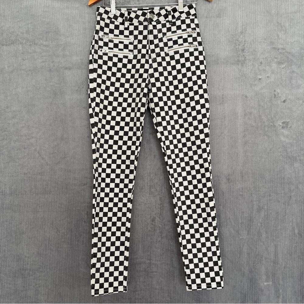 BDG Urban Outfitters slim fit black and white checkered pants sz 28 cotton